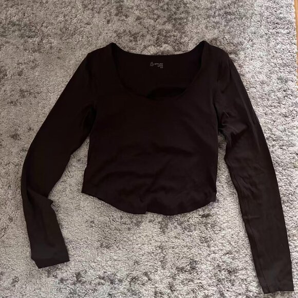 OFFLINE By Aerie Real Me Long Sleeve Scoop T-Shirt - Deep earth color - Picture 4 of 5